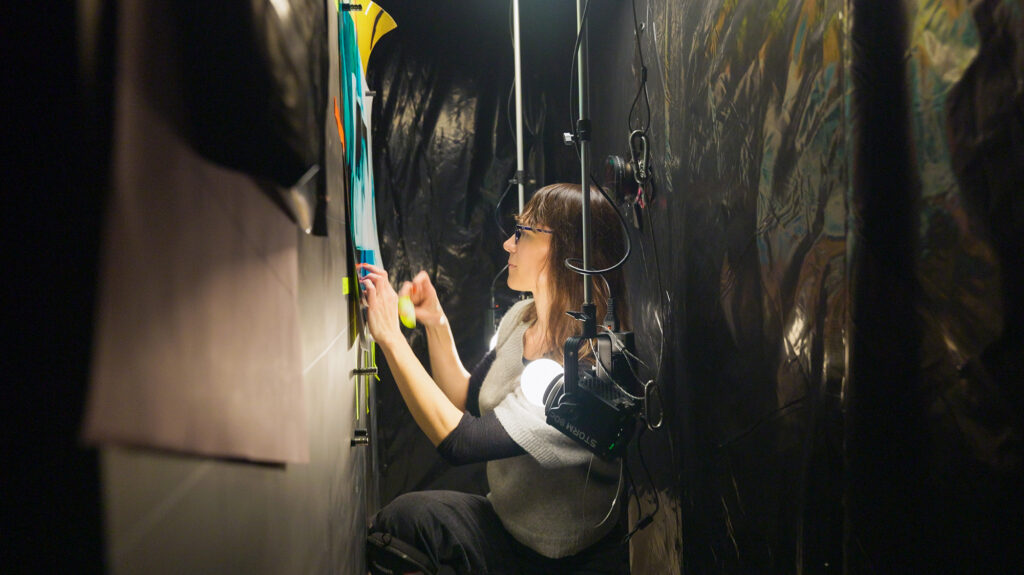 Carrie Schneider in her studio, 2026